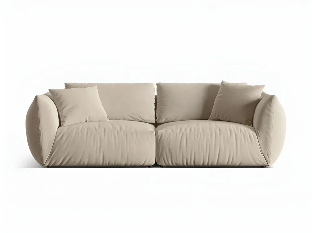 Sofa sametová pro 4 osoby CHRIS ecru