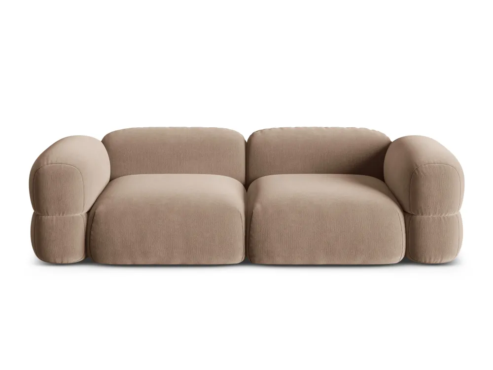 Sofa sametová pro 4 osoby ROGER tmavě béžová