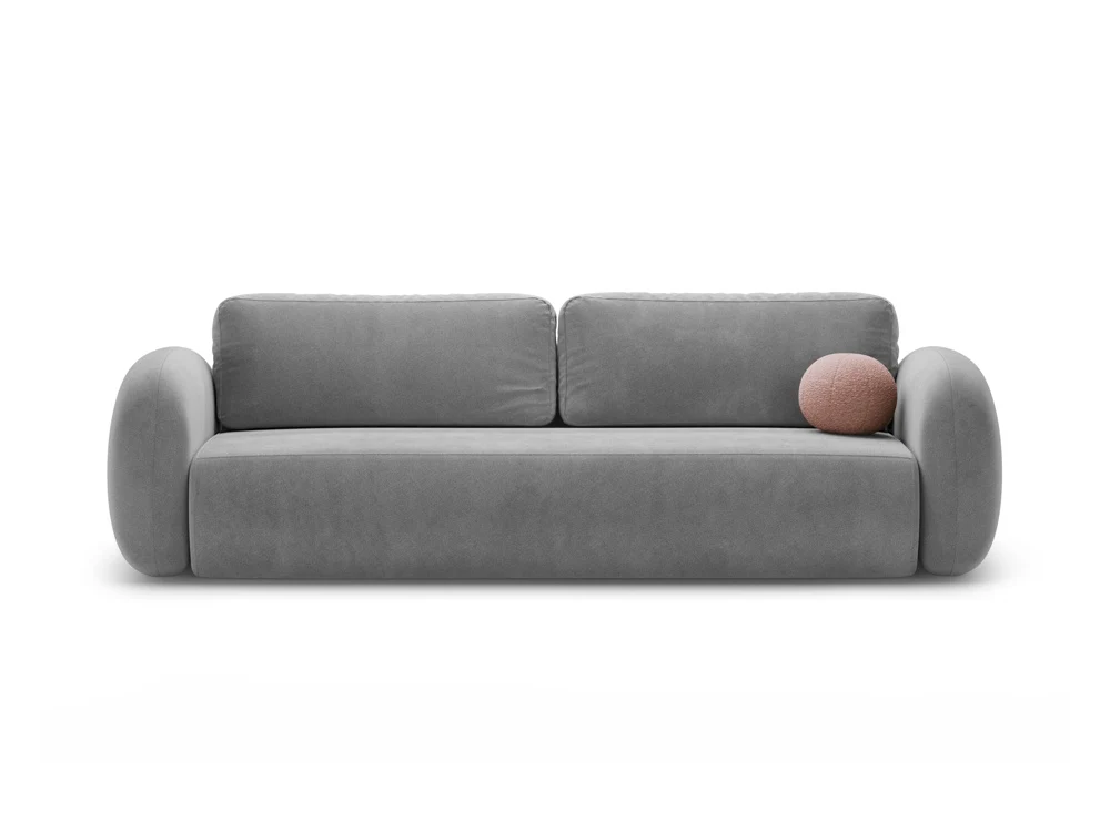 Sofa z sametovou potahovou látkou s funkcí spaní pro 3 osoby TONALE tmavě šedá