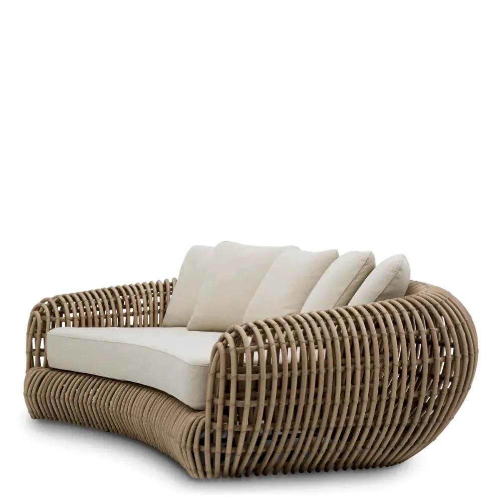 Sofa na venkovní použití SIDERNO syntetický ratan