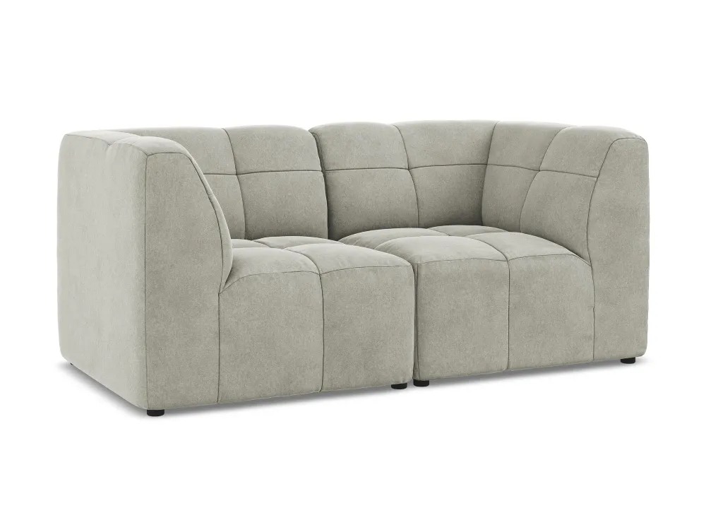 Sofabed modulární sametový 2-místný ALOHA světle šedý