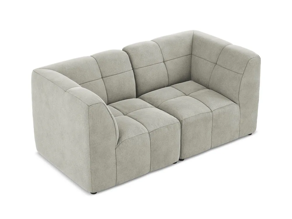 Sofabed modulární sametový 2-místný ALOHA světle šedý