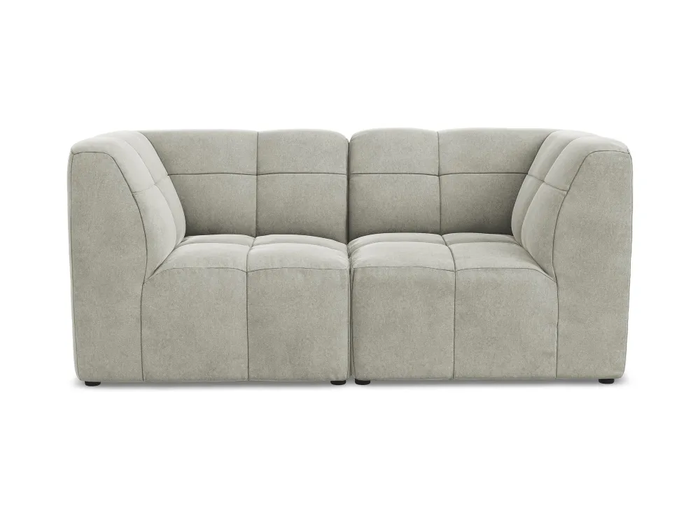 Sofabed modulární sametový 2-místný ALOHA světle šedý