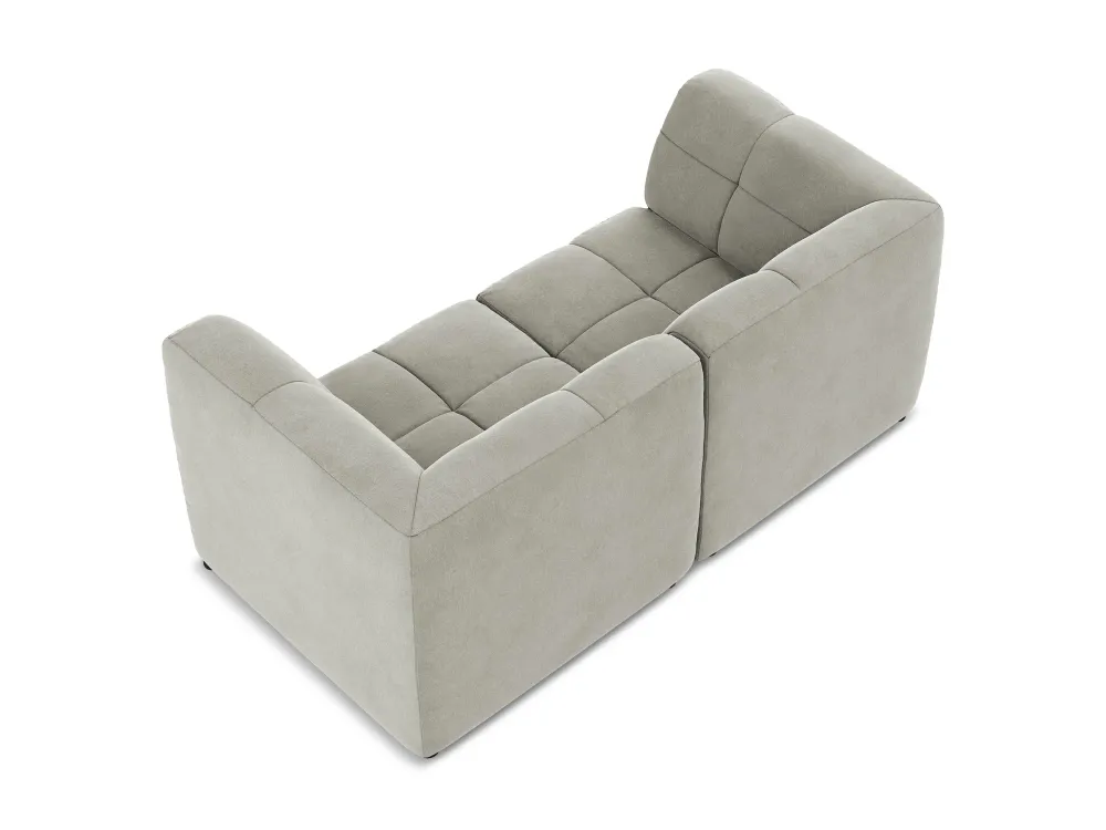Sofabed modulární sametový 2-místný ALOHA světle šedý