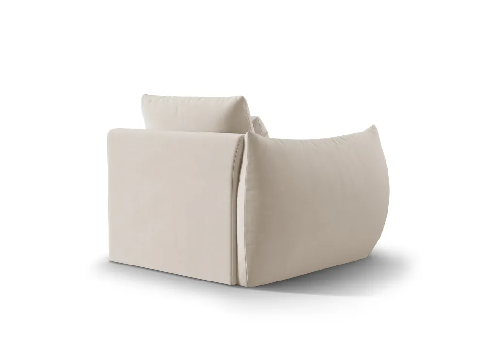 Sofabed modulární sametový BLOOM - levý prvek ecru