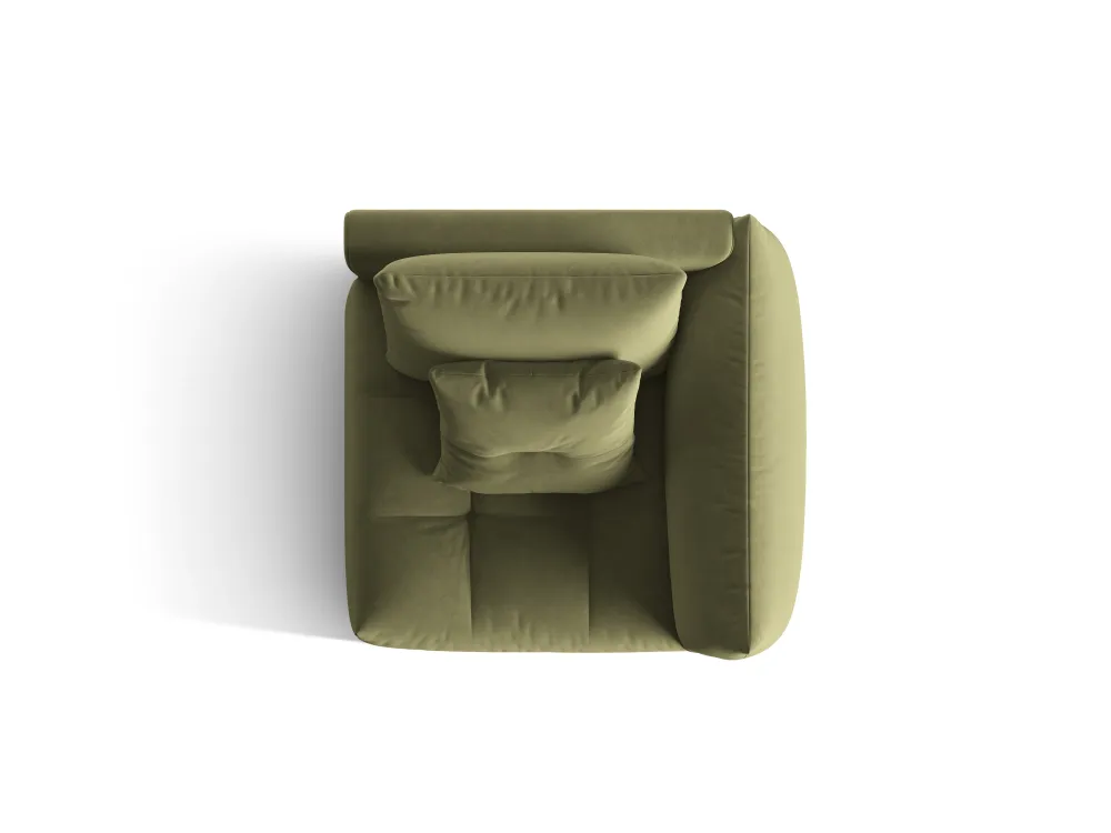 Sofabed modulární sametový BLOOM - pravý prvek zelený
