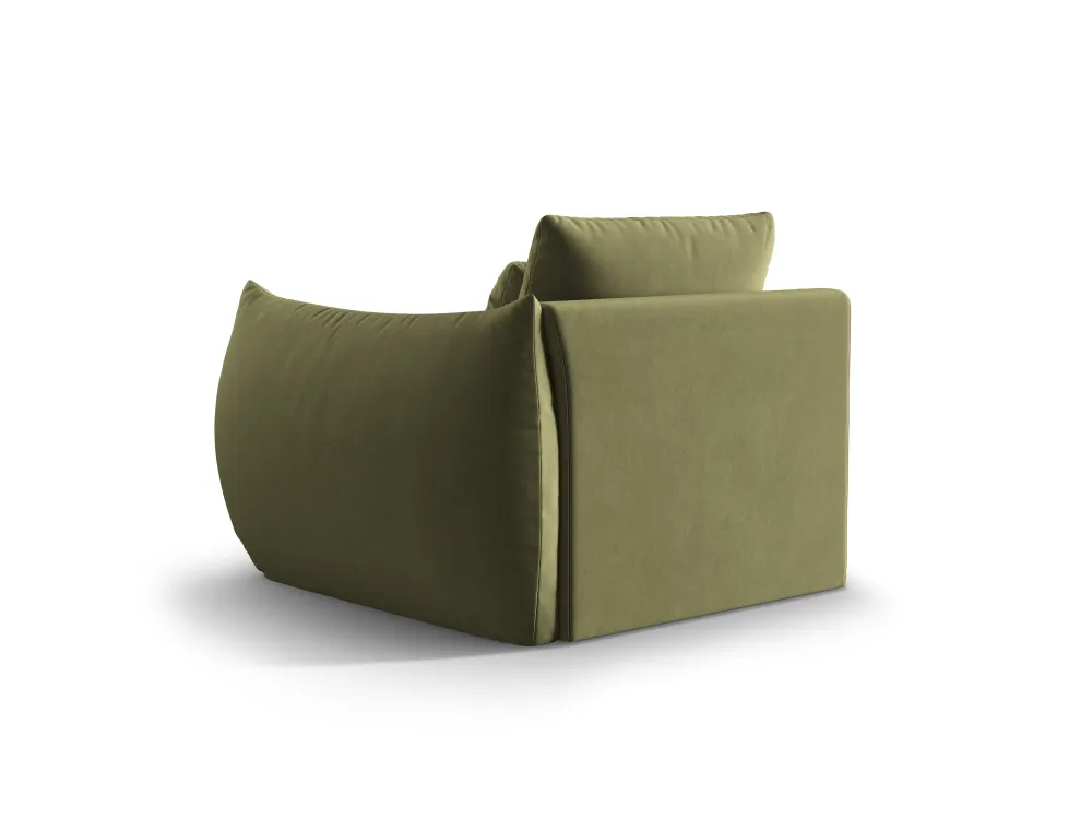 Sofabed modulární sametový BLOOM - pravý prvek zelený