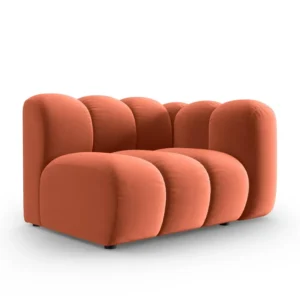 Sofabed modulární sametová pravostranná LUPINE korálová - koncový prvek