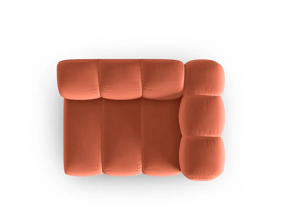 Sofabed modulární sametová pravostranná LUPINE korálová - koncový prvek