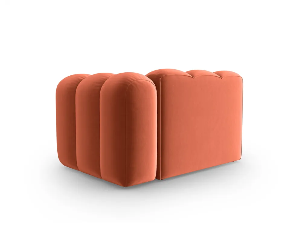 Sofabed modulární sametová pravostranná LUPINE korálová - koncový prvek