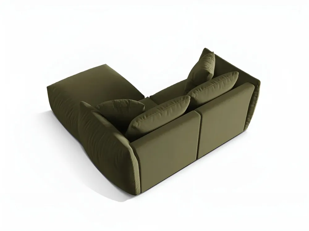Sofabed sametový levostranný CHRIS světle zelený