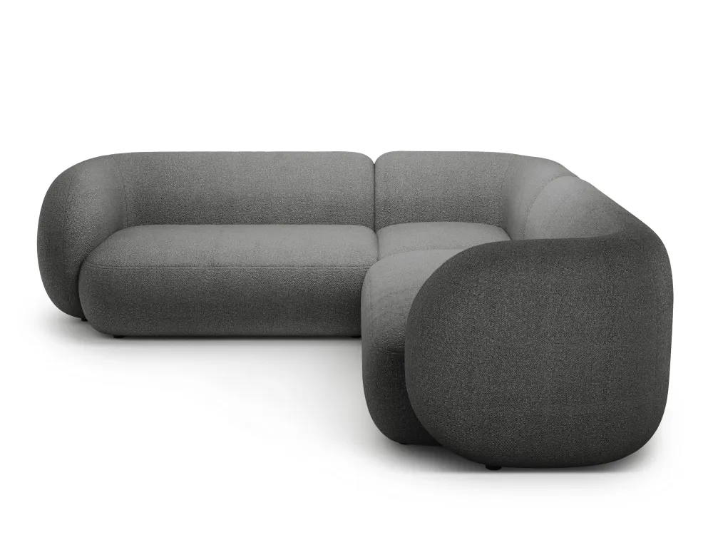 Symetrický rohový gauč KATE tmavě šedý boucle