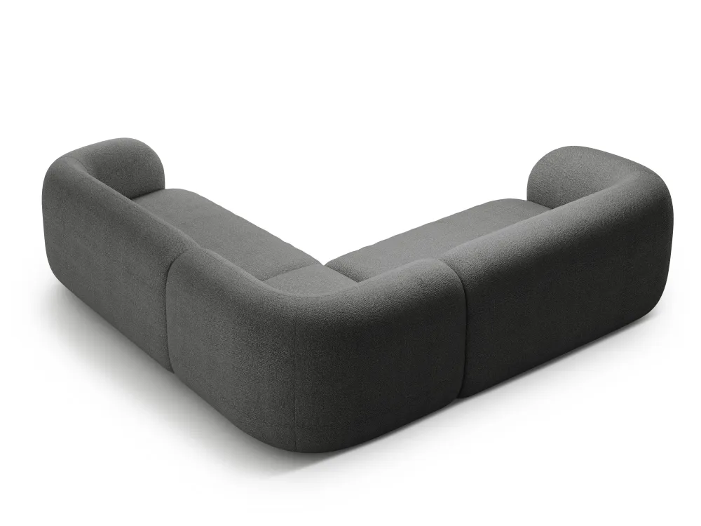 Symetrický rohový gauč KATE tmavě šedý boucle