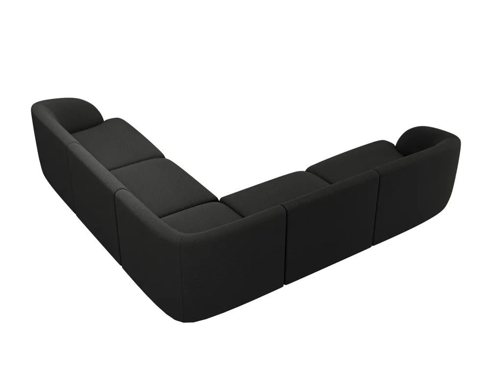 Symetrický rohový gauč pro 5 osob MILEY černý boucle