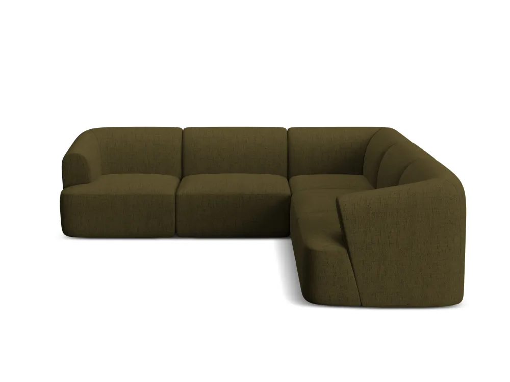Symetrický rohový gauč pro 4 osoby CAMPI zelený šenil