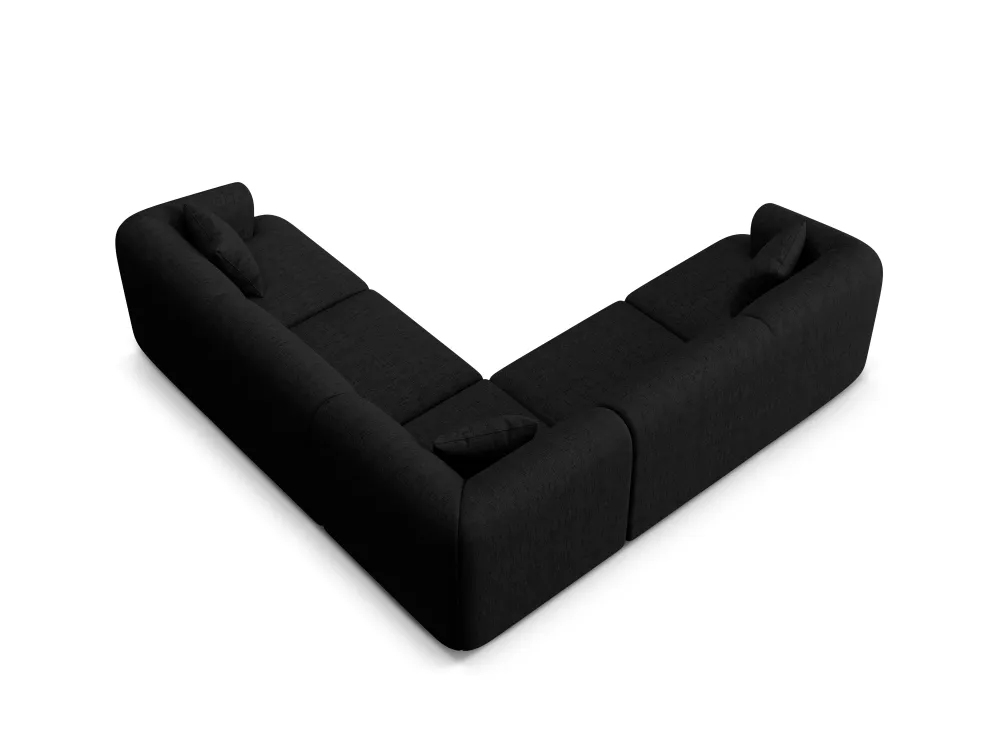 Symetrický rohový gauč pro 4 osoby CAMPI černý szenil