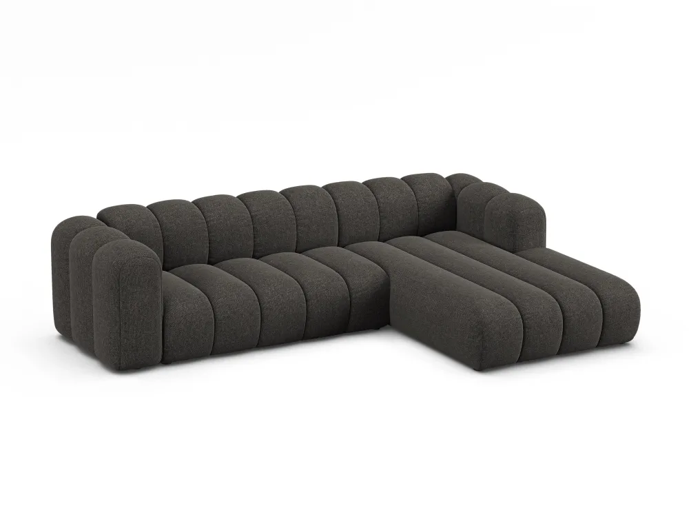 Šedý szenilový pravostranný rohový gauč pro 4 osoby LUPINE