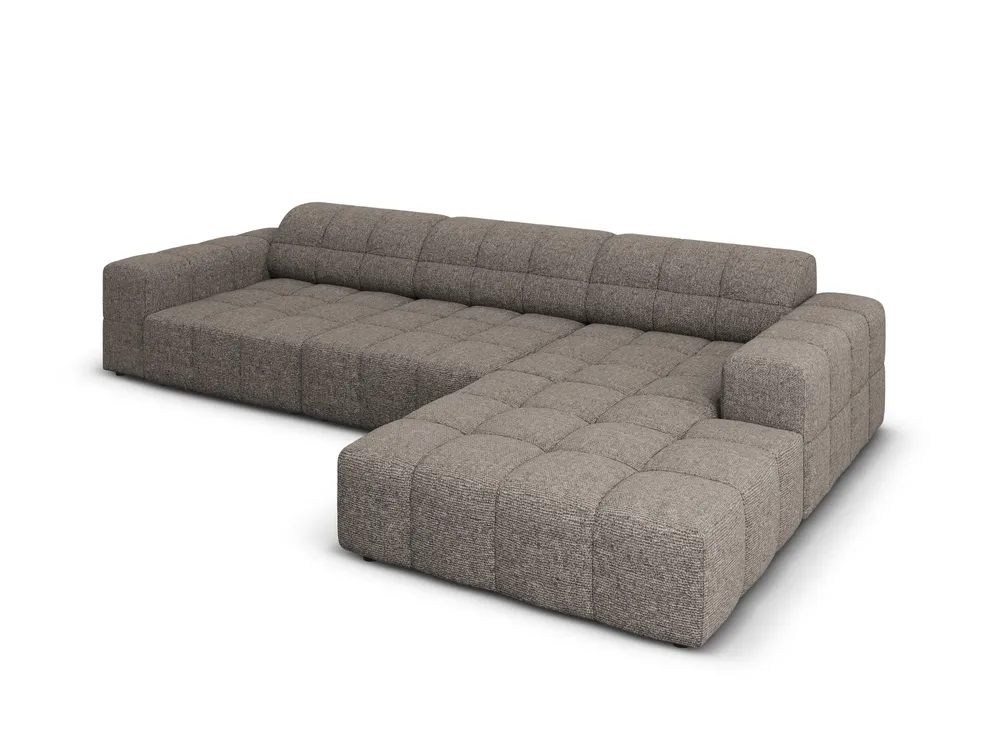 Šedý szenilový rohový gauč pro 4 osoby CHICAGO