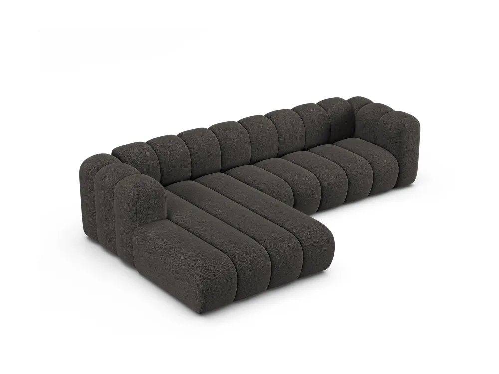 Šedý szenilový rohový gauč pro 4 osoby LUPINE levý