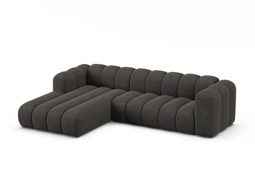Šedý szenilový rohový gauč pro 4 osoby LUPINE levý
