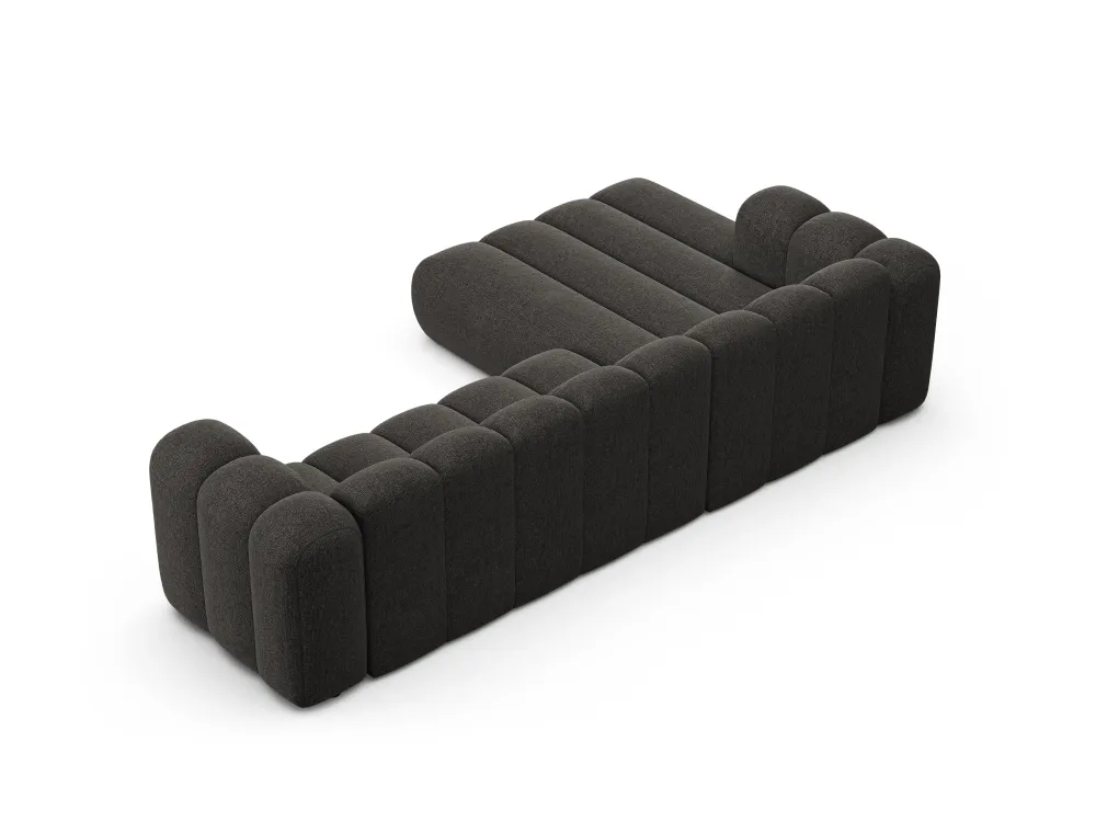 Šedý szenilový rohový gauč pro 4 osoby LUPINE levý