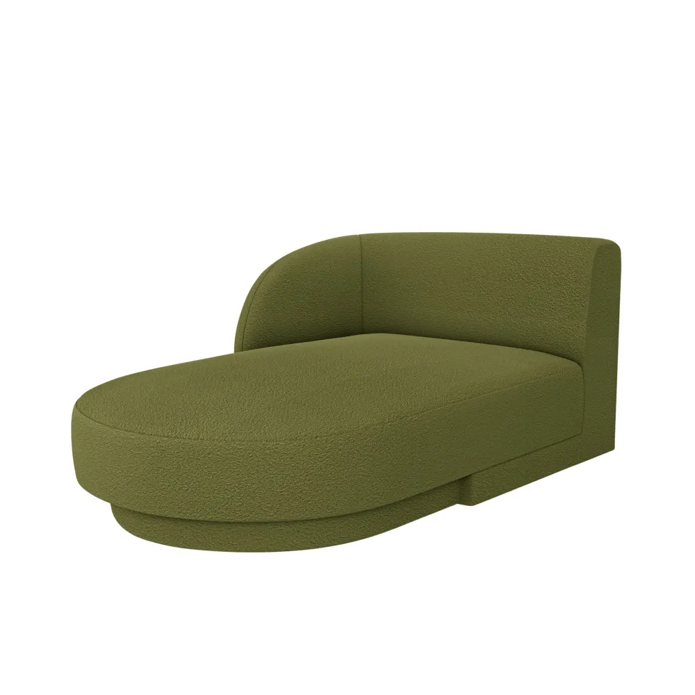 Zelený boucle levostranný szezlong MILEY