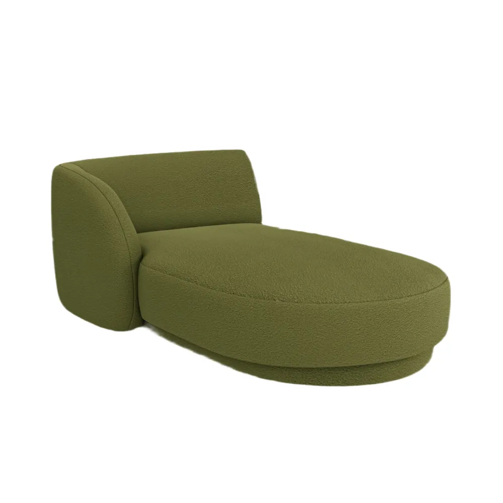 Zelený boucle levostranný szezlong MILEY