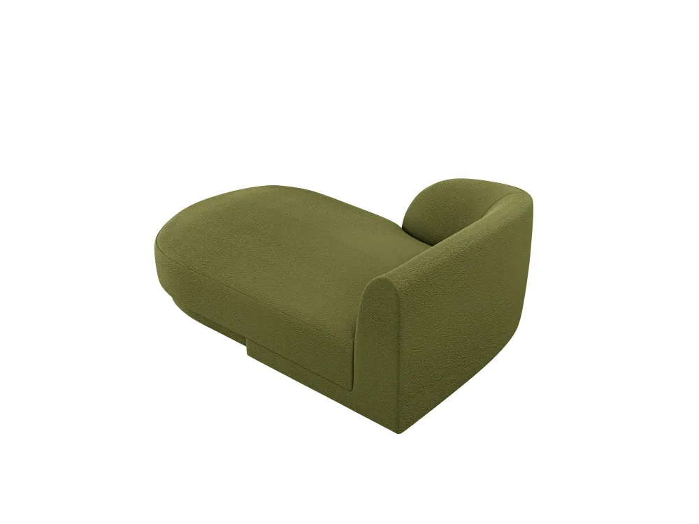 Zelený boucle levostranný szezlong MILEY